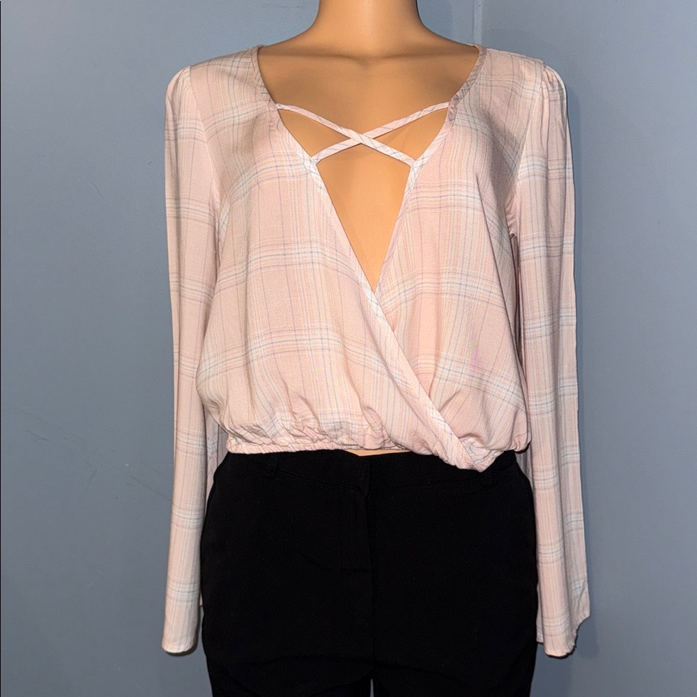 Rue 21 Wrap Blouse with Criss-Cross Detail - Size Small
